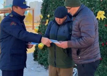 ТҮРКІСТАН: ОБЛЫС ОРТАЛЫҒЫНДАҒЫ БАСТЫ ЖАҢА ЖЫЛДЫҚ ШЫРШАНЫҢ ӨРТ ҚАУІПСІЗДІГІ ҚАРАЛДЫ